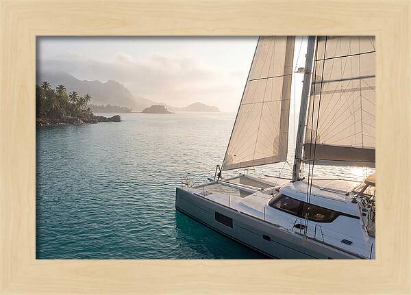 Catamaran Sailing In Tropical Paradise