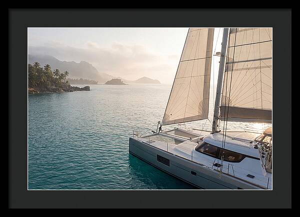 Catamaran Sailing In Tropical Paradise