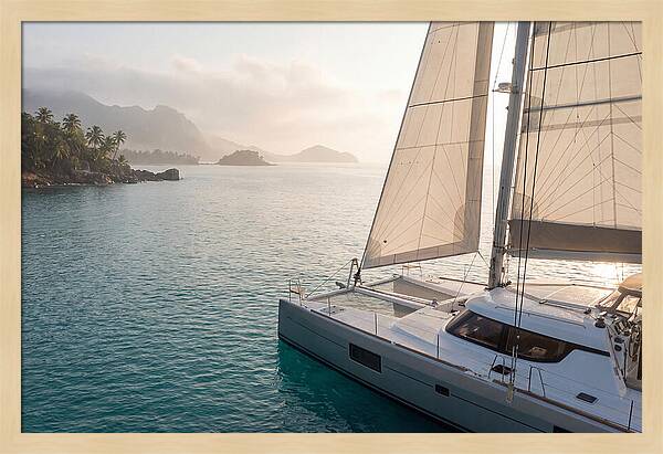 Catamaran Sailing In Tropical Paradise