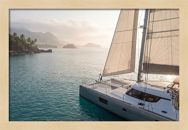 Catamaran Sailing In Tropical Paradise