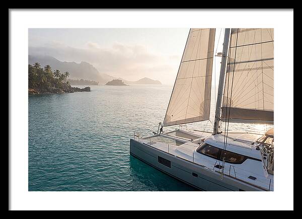 Catamaran Sailing In Tropical Paradise