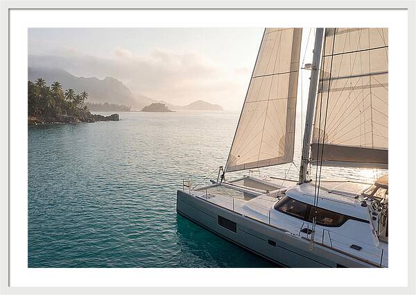 Catamaran Sailing In Tropical Paradise