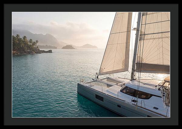 Catamaran Sailing In Tropical Paradise