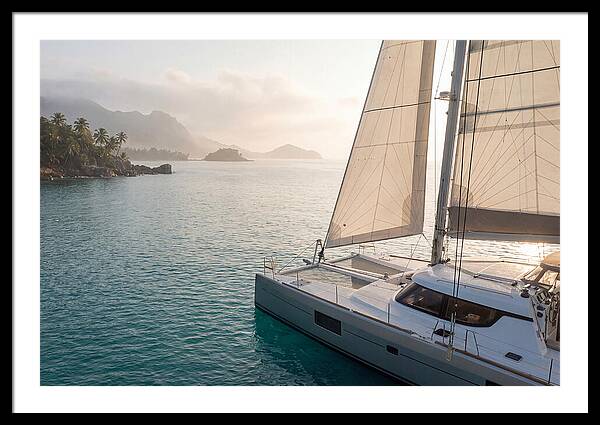 Catamaran Sailing In Tropical Paradise