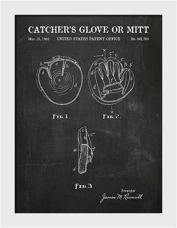 Catcher's Glove Or Mitt Chalkboard Patent Us862760a