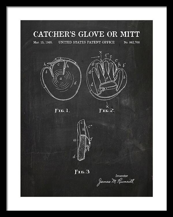 Catcher's Glove Or Mitt Chalkboard Patent Us862760a