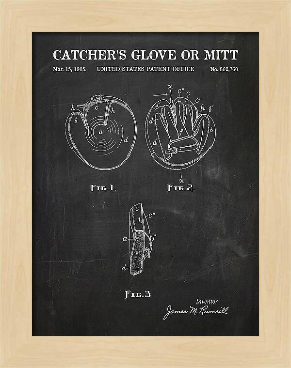 Catcher's Glove Or Mitt Chalkboard Patent Us862760a