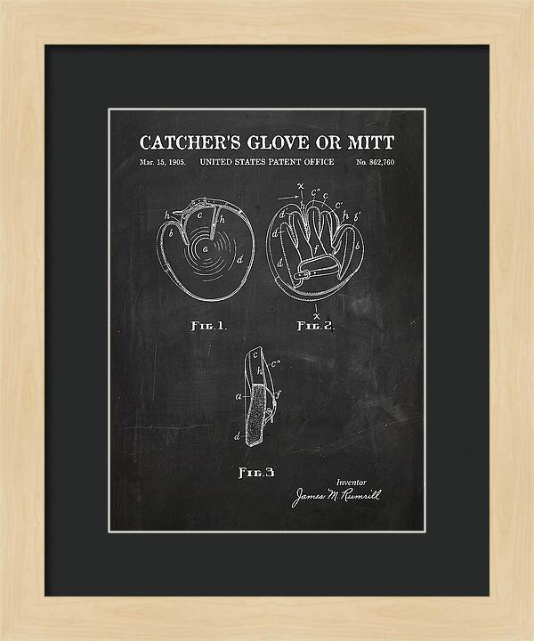Catcher's Glove Or Mitt Chalkboard Patent Us862760a