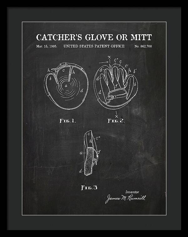 Catcher's Glove Or Mitt Chalkboard Patent Us862760a