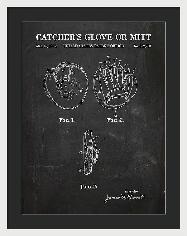 Catcher's Glove Or Mitt Chalkboard Patent Us862760a