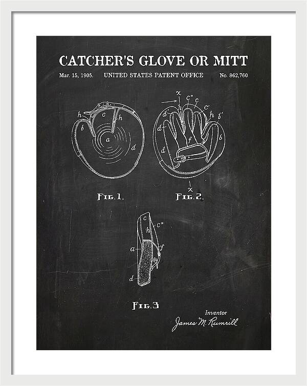 Catcher's Glove Or Mitt Chalkboard Patent Us862760a