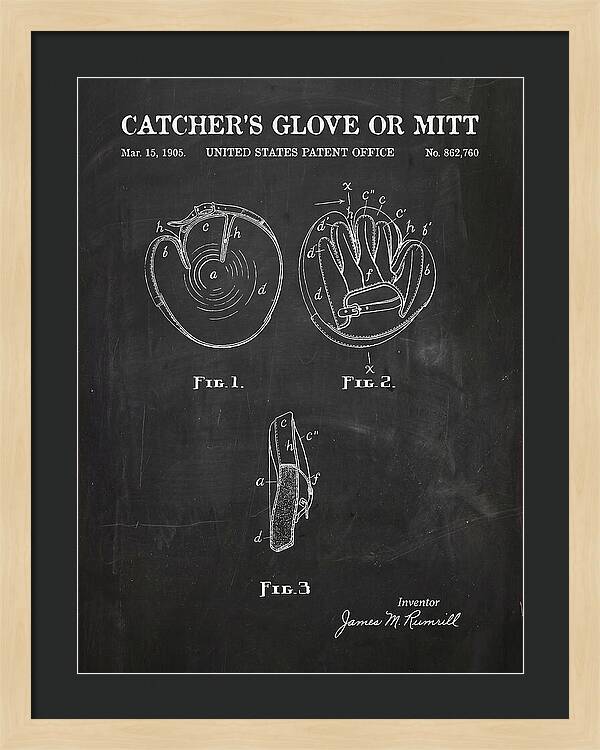 Catcher's Glove Or Mitt Chalkboard Patent Us862760a