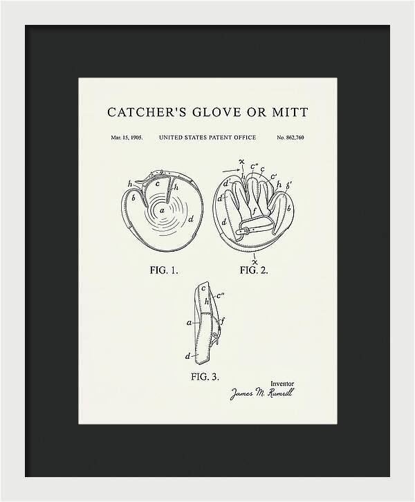 Catcher's Glove Or Mitt Minimalist Patent Us862760a
