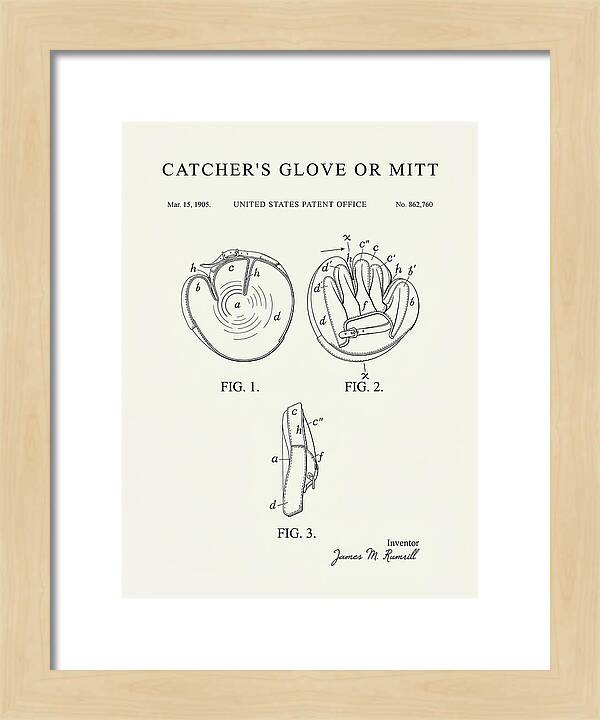 Catcher's Glove Or Mitt Minimalist Patent Us862760a