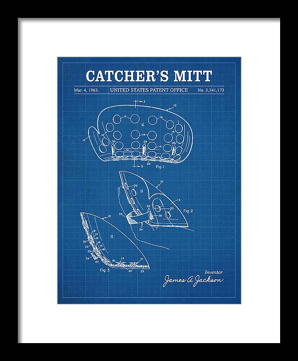 Catcher's Mitt Blueprint Patent Us3141173a