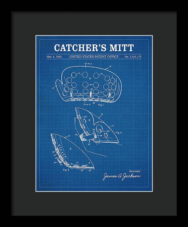 Catcher's Mitt Blueprint Patent Us3141173a