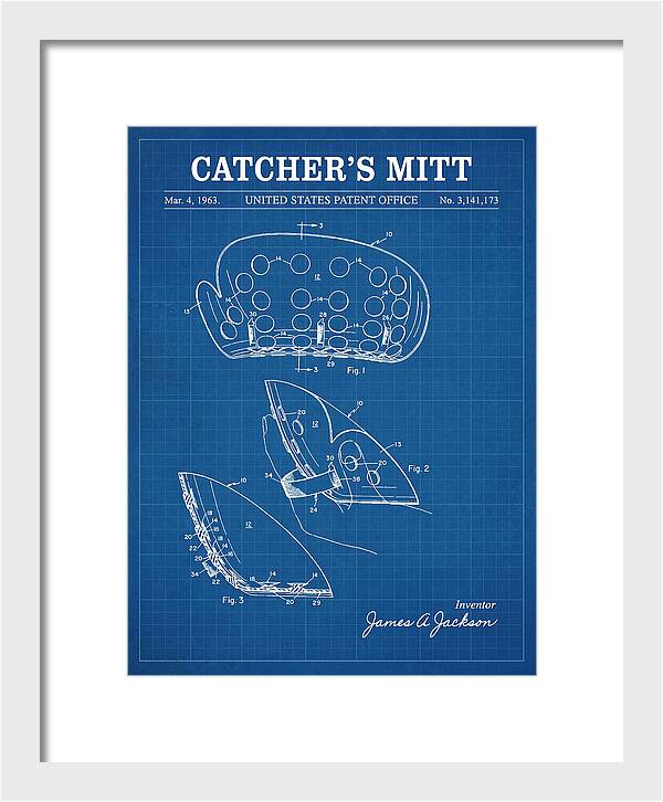 Catcher's Mitt Blueprint Patent Us3141173a