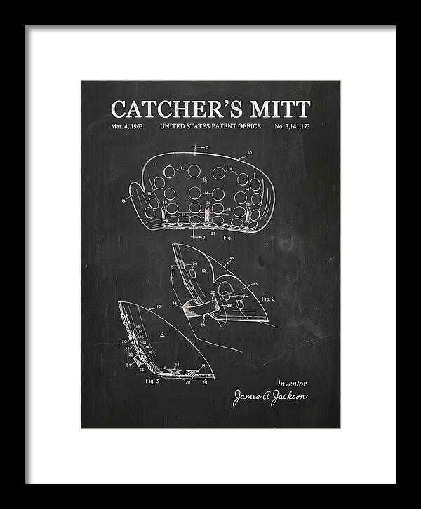 Catcher's Mitt Chalkboard Patent Us3141173a