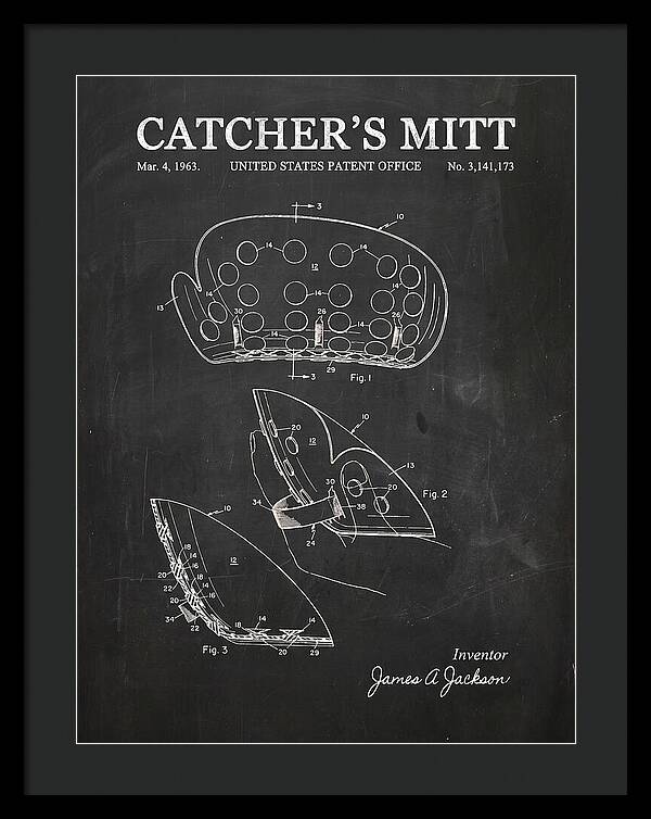 Catcher's Mitt Chalkboard Patent Us3141173a