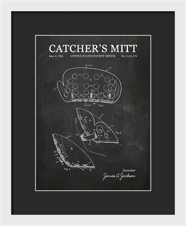 Catcher's Mitt Chalkboard Patent Us3141173a
