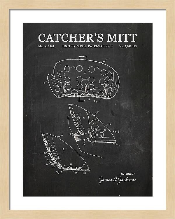 Catcher's Mitt Chalkboard Patent Us3141173a
