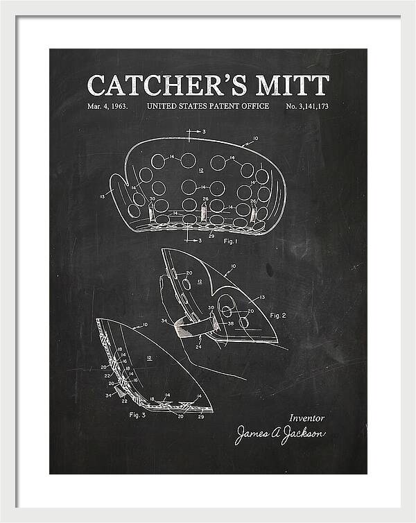 Catcher's Mitt Chalkboard Patent Us3141173a