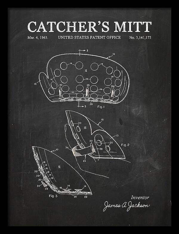 Catcher's Mitt Chalkboard Patent Us3141173a