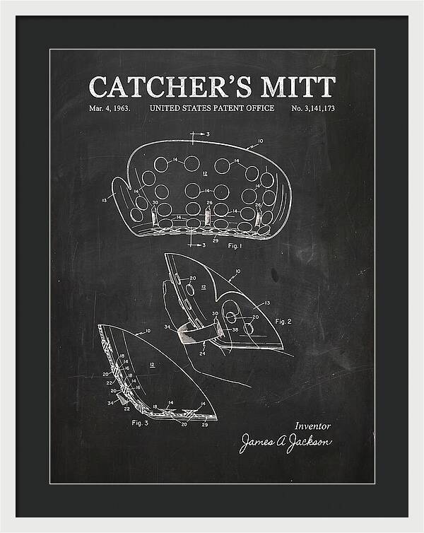 Catcher's Mitt Chalkboard Patent Us3141173a