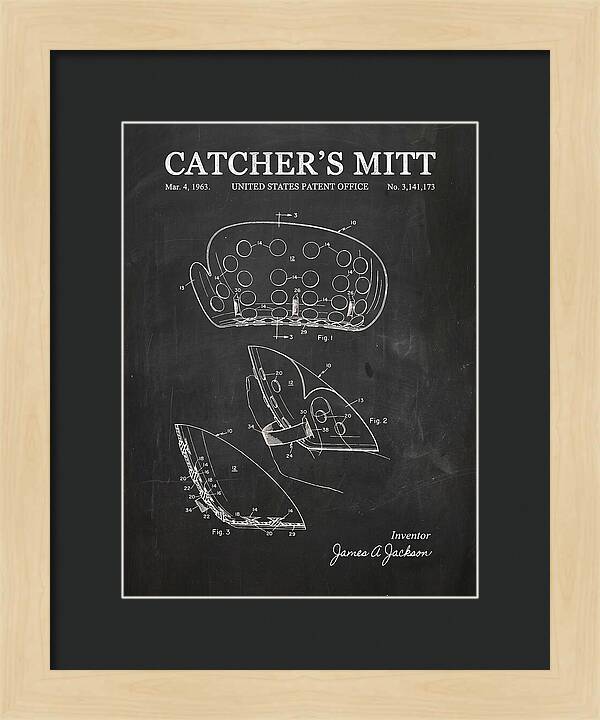 Catcher's Mitt Chalkboard Patent Us3141173a