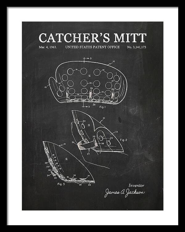 Catcher's Mitt Chalkboard Patent Us3141173a