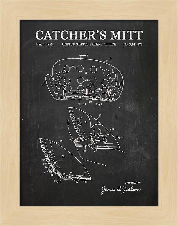 Catcher's Mitt Chalkboard Patent Us3141173a