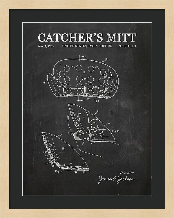 Catcher's Mitt Chalkboard Patent Us3141173a