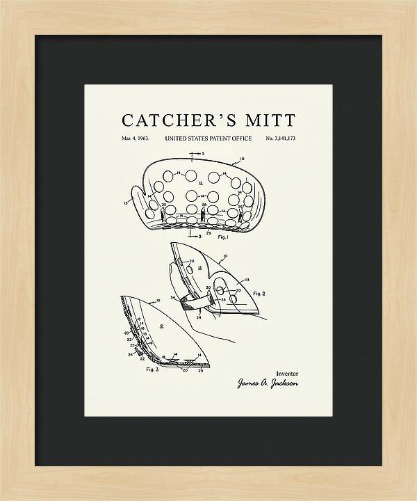 Catcher's Mitt Minimalist Patent Us3141173a