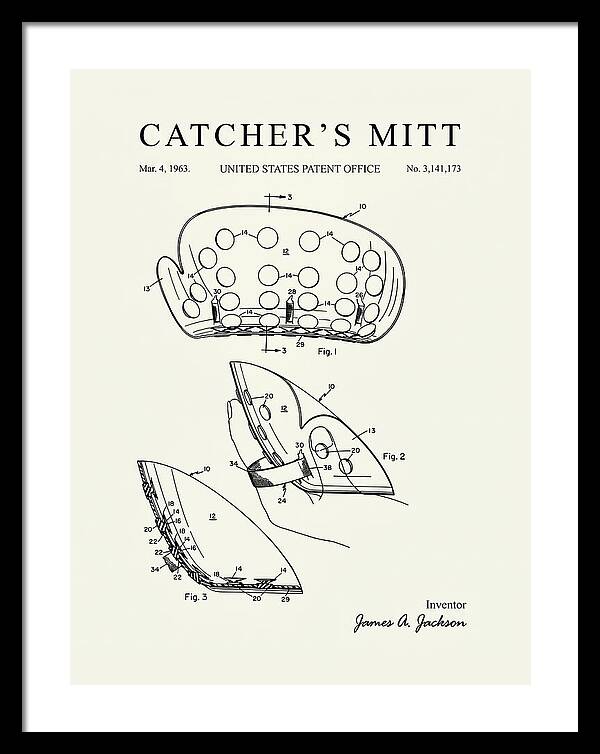 Catcher's Mitt Minimalist Patent Us3141173a
