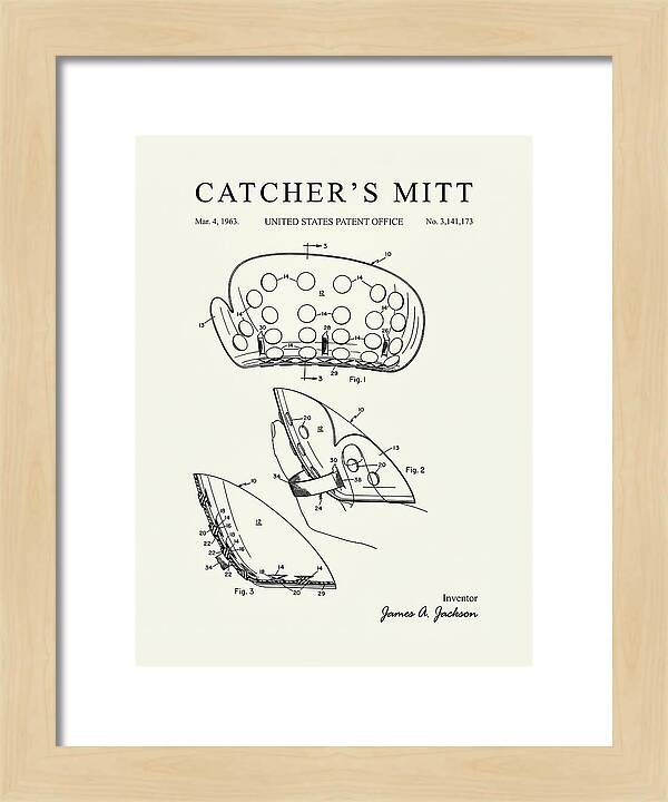 Catcher's Mitt Minimalist Patent Us3141173a