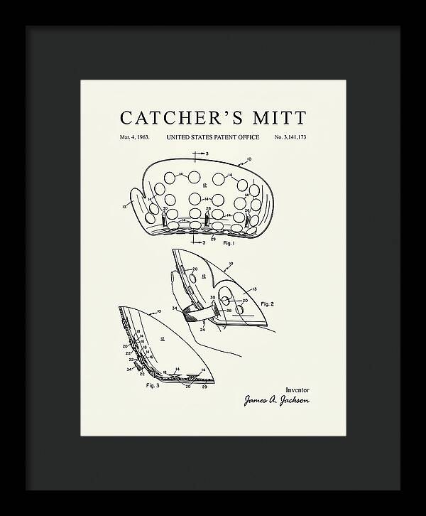 Catcher's Mitt Minimalist Patent Us3141173a