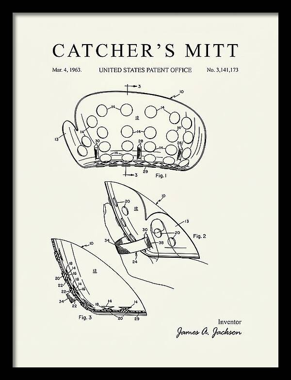Catcher's Mitt Minimalist Patent Us3141173a