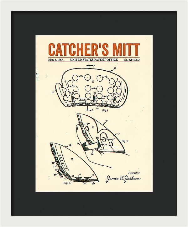Catcher's Mitt Retro Patent Us3141173a