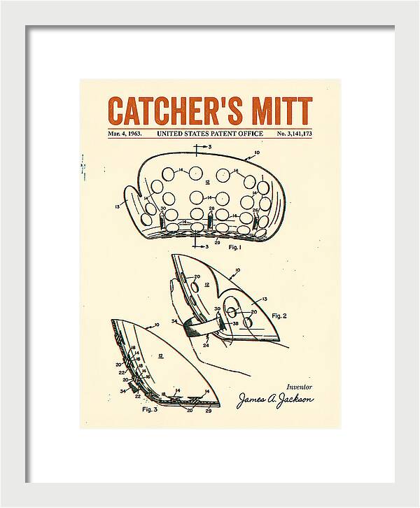 Catcher's Mitt Retro Patent Us3141173a