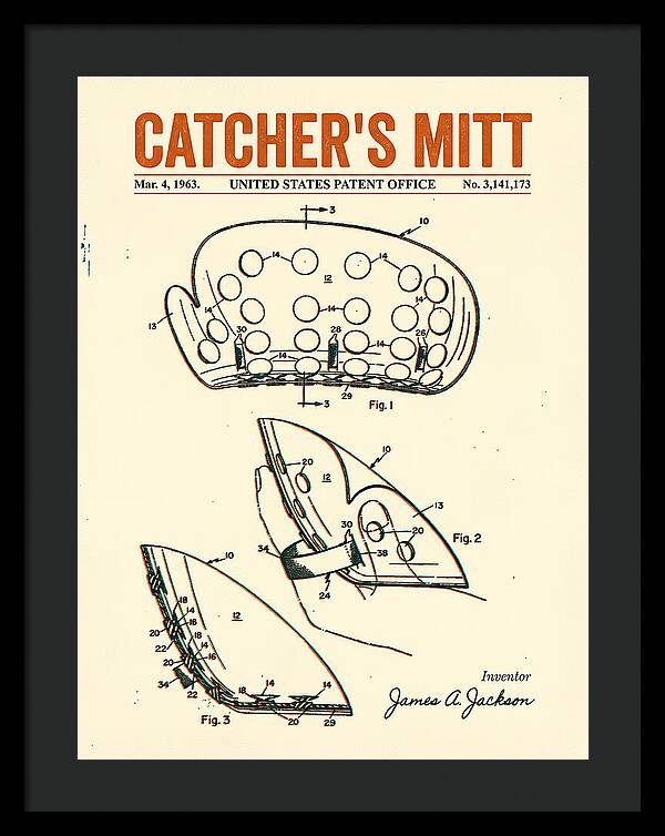 Catcher's Mitt Retro Patent Us3141173a