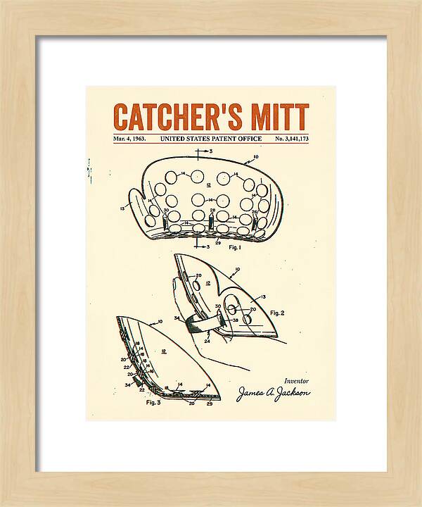 Catcher's Mitt Retro Patent Us3141173a