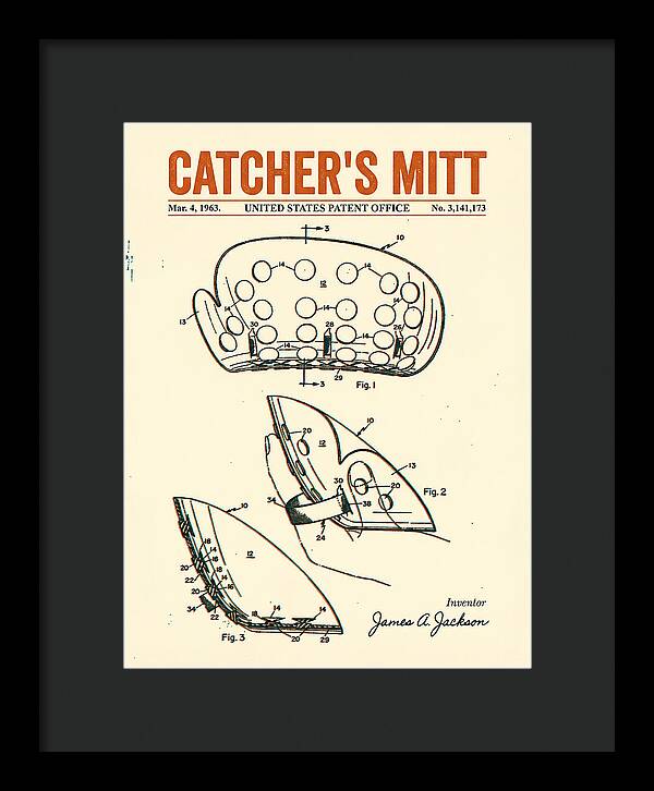 Catcher's Mitt Retro Patent Us3141173a