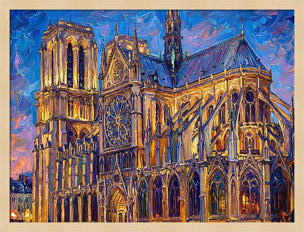 Cathedral Illuminated At Dusk