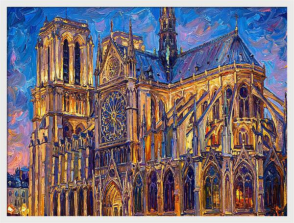 Cathedral Illuminated At Dusk