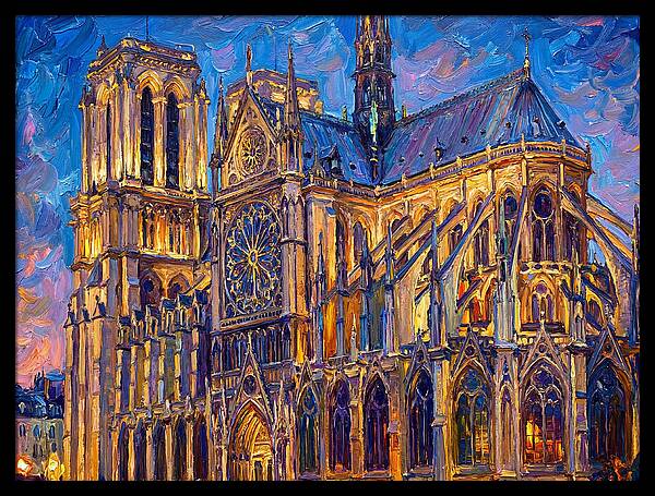Cathedral Illuminated At Dusk