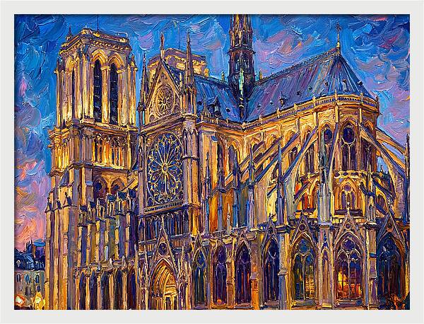 Cathedral Illuminated At Dusk