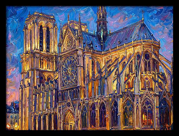 Cathedral Illuminated At Dusk