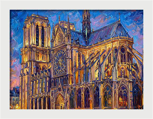 Cathedral Illuminated At Dusk