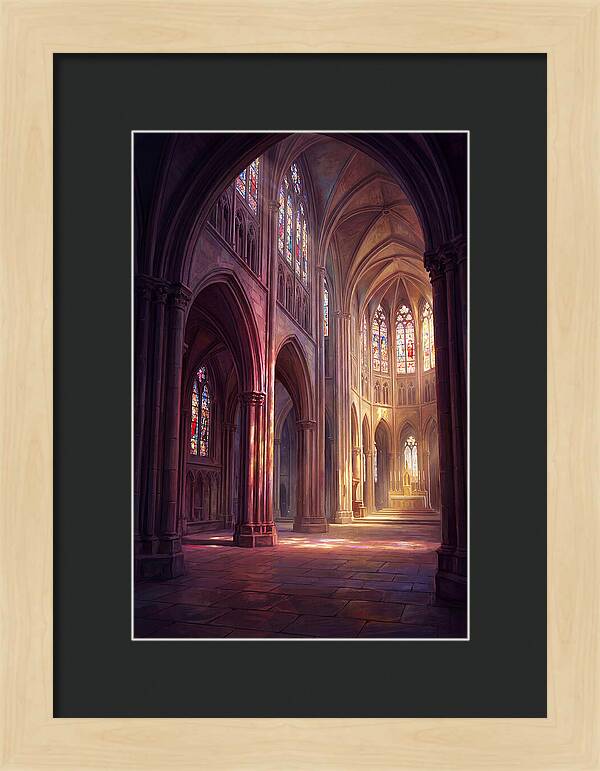 Cathedral Interior With Stained Glass
