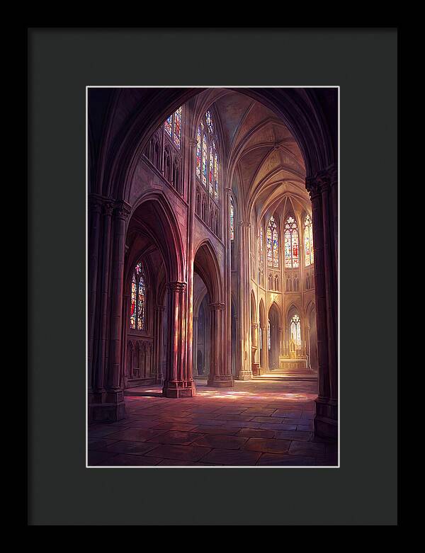 Cathedral Interior With Stained Glass